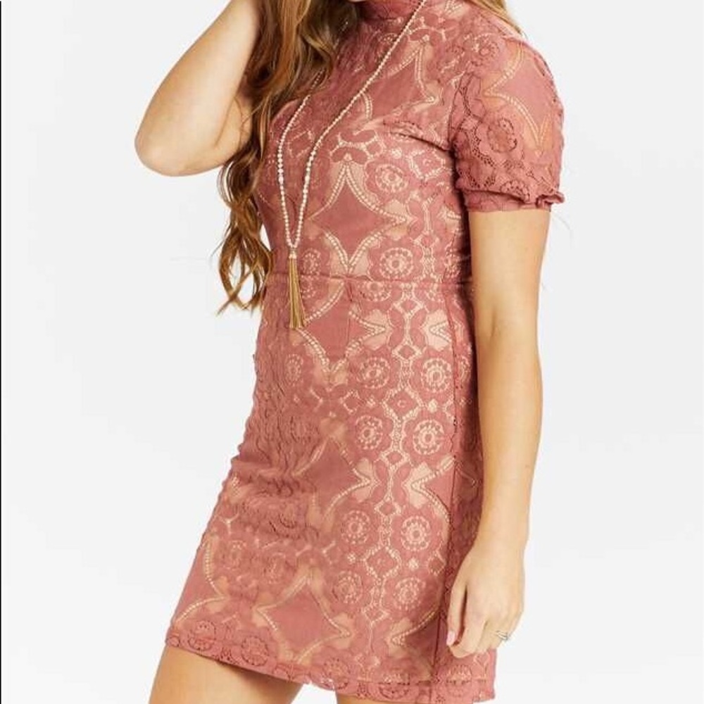 Altar’d State Rose Lace Mini Dress Size M NWT